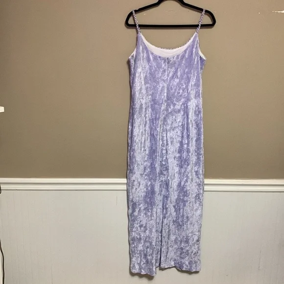 JESSICA MCCLINTOCK Braided Sleeves Lavender Formal Texture Gauzy Dress 16 - Picture 2 of 15